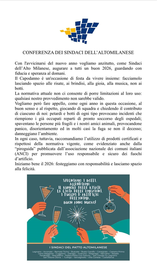 Lettera aperta dei Sindaci dell'ALTO MILANESE